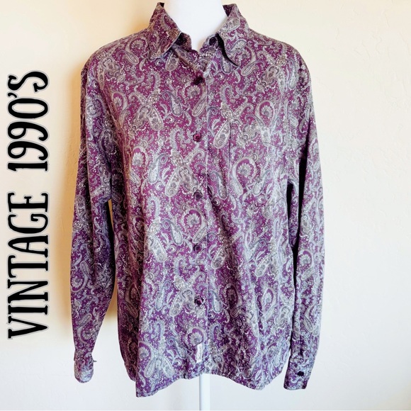 Woolrich Tops - Vintage 1990’s Paisley Button Down Collard Shirt